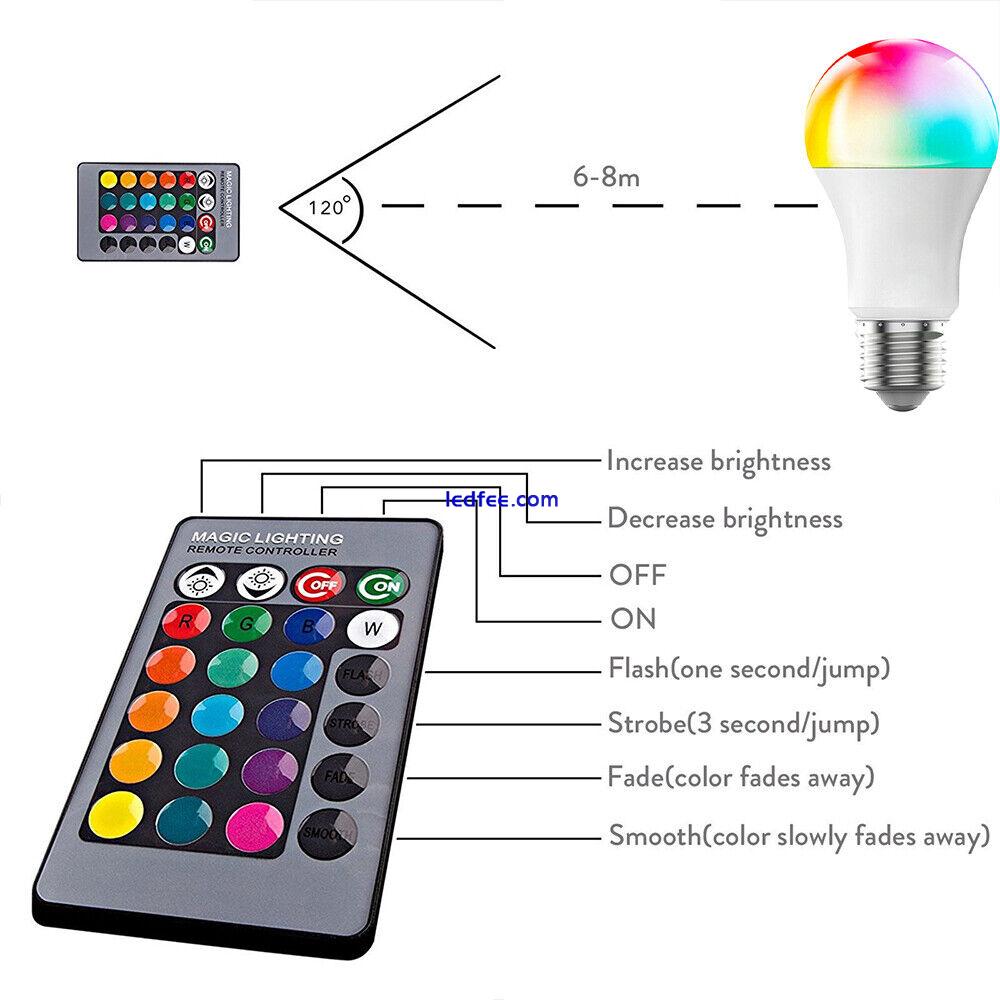 10W 15W 20W RGB LED Light Bulb E27 16 Color Changing Lamp Light Remote Control 4 