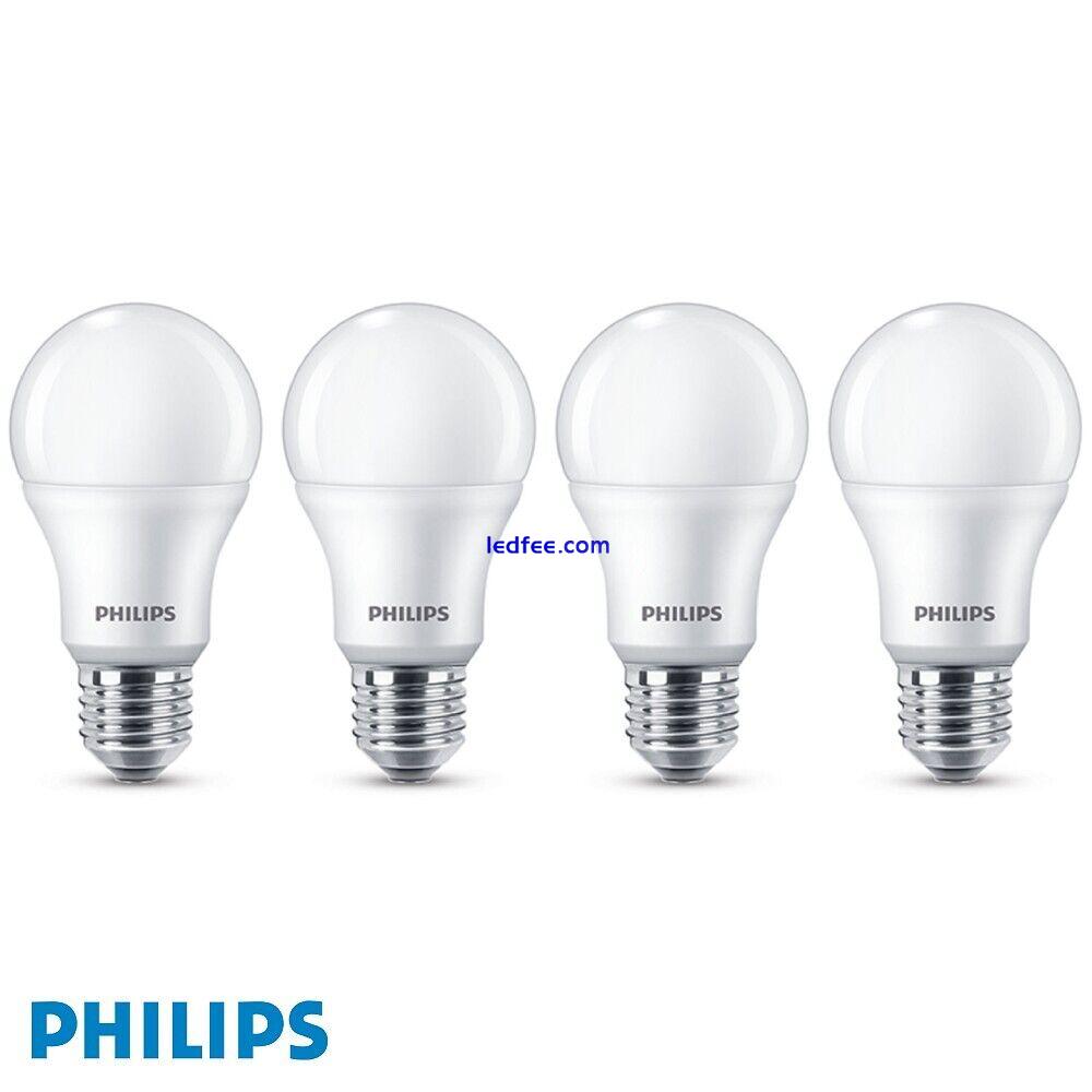 Philips LED E27 Edison Screw 8W Frosted Light Bulb  Non-Dim Warm White - 4pack 0 