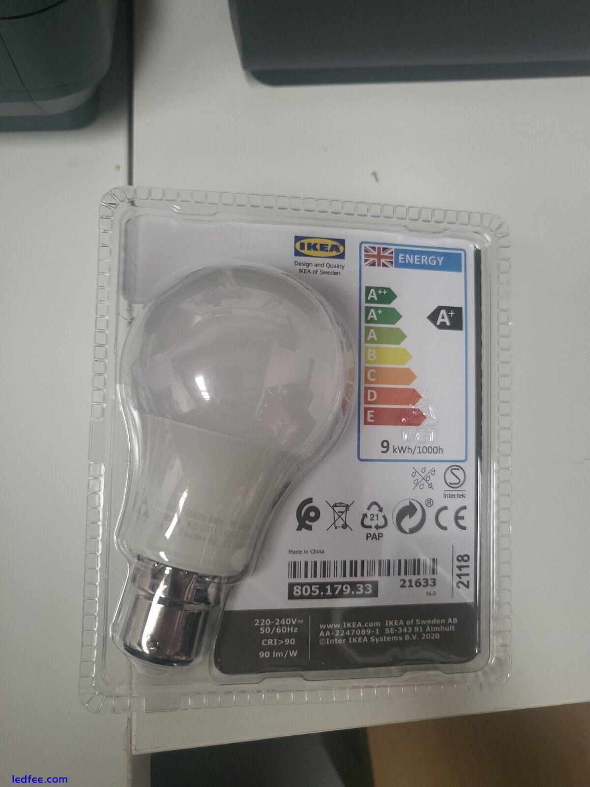 ×2 Ikea Ledare LED bulb B22 Dimmable warm white lights 2 