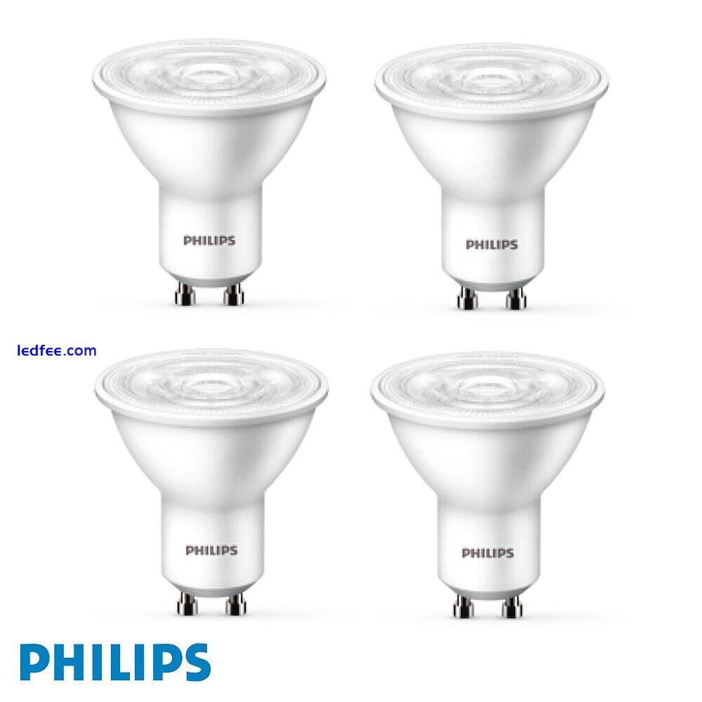 Philips 4.7W LED GU10 Spotlight Light Bulbs Non-Dim 2700K Warm White - 4pack 0 