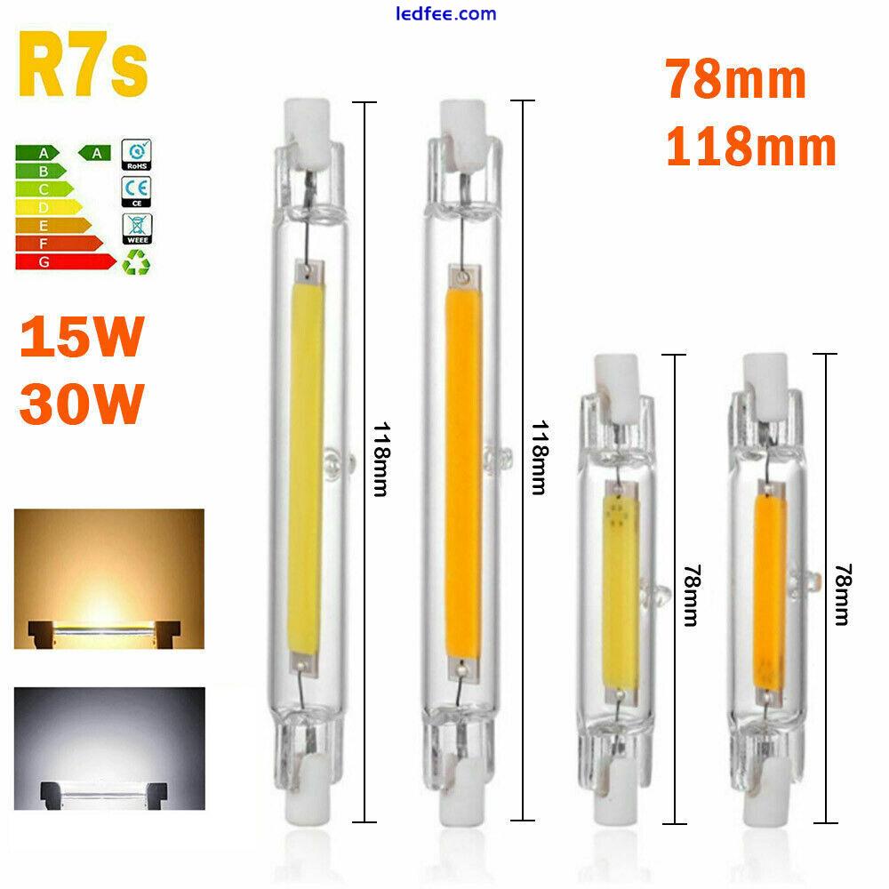 R7S LED Lamp COB 118mm 78mm 15/30W Dimmable Glass Replace Incandescent 110V/220V 0 