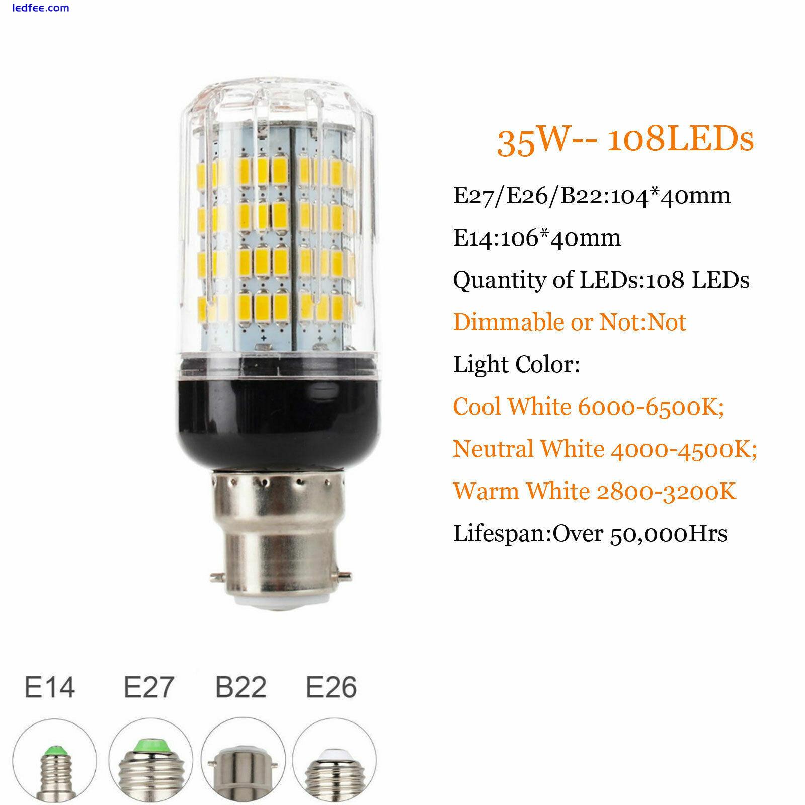 E27 E14 B22 LED Corn Light Bulbs 5730 SMD 9W 12W 15W 20W 25W 30W 35W White Lamp 3 