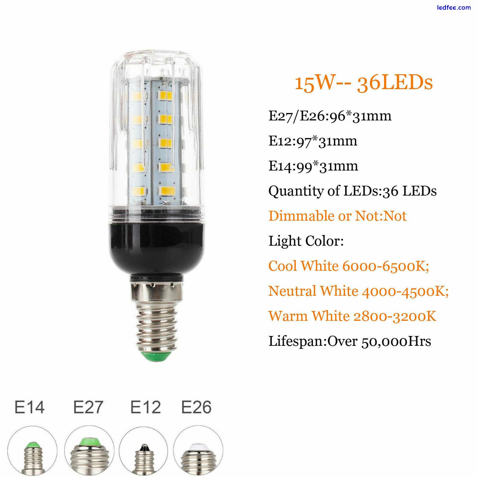 E27 E14 B22 LED Corn Light Bulbs 5730 SMD 9W 12W 15W 20W 25W 30W 35W White Lamp 5 