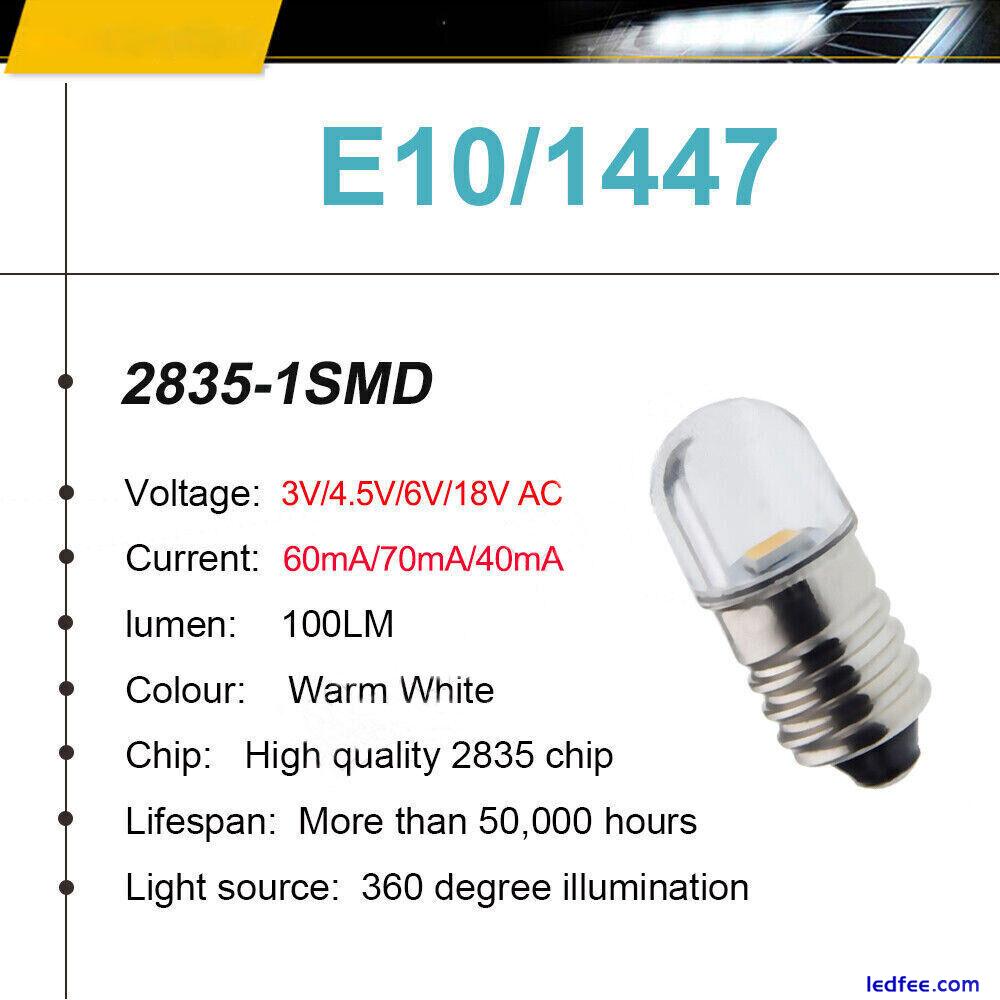 E10 LED Screw 3V/4.5V/6V/12V/18V Flashlight LED Miniature Bulb Replace TorchLamp 1 