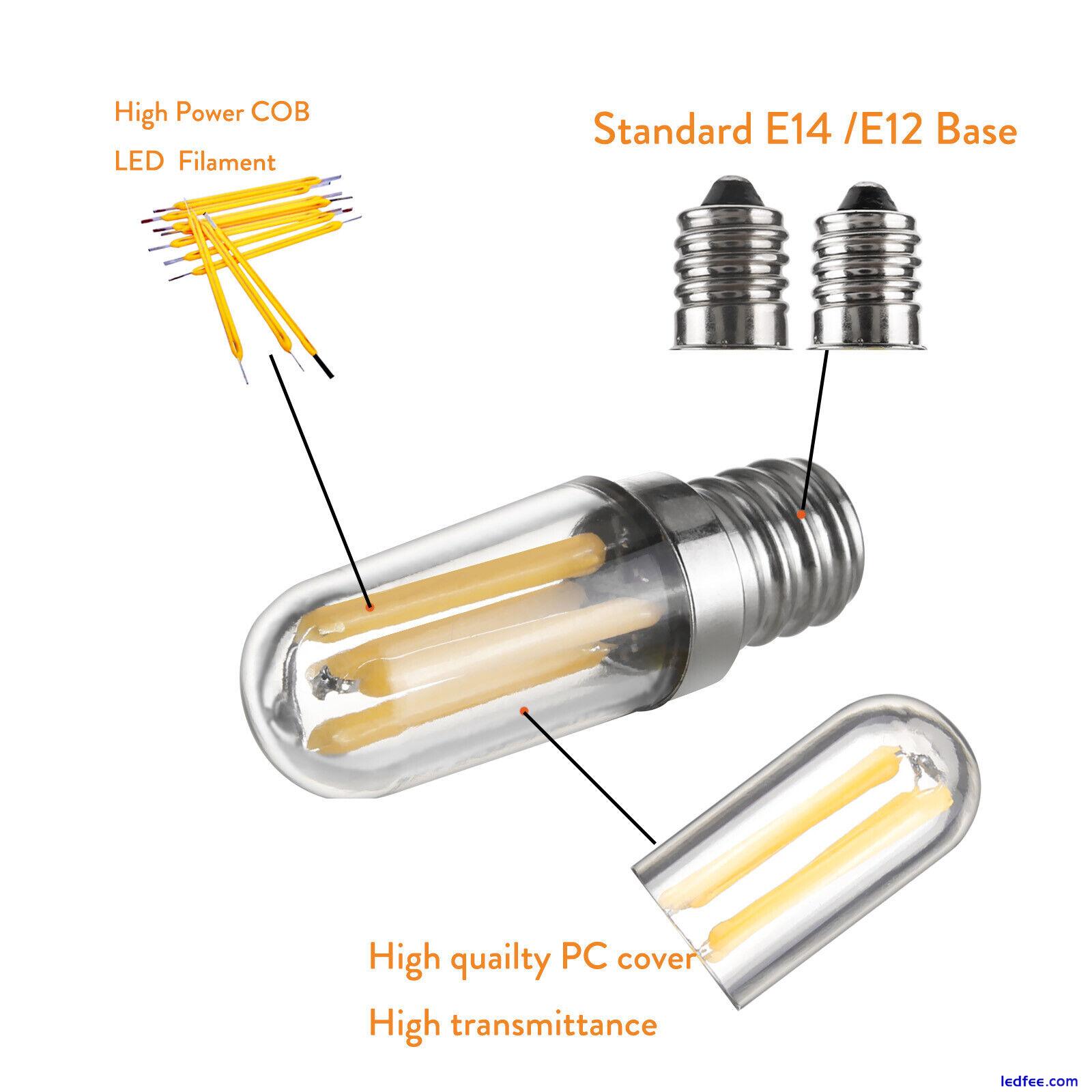 Dimmable Mini E14 E12 1W 2W 3W LED Fridge Freezer Filament Light Bulb Lamp Bulbs 1 