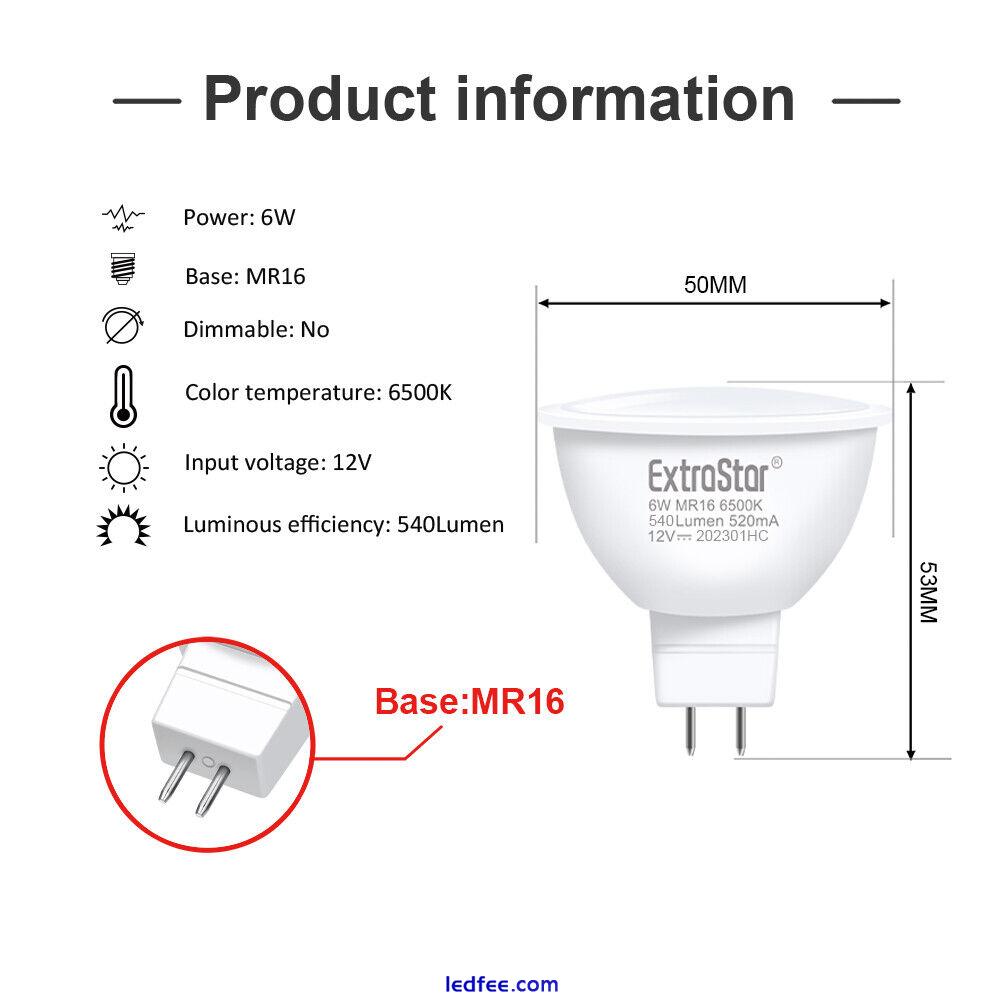 6× MR16 LED Light Bulbs 6W Energy Saving Downlight Spotlight Warm Natural White 2 