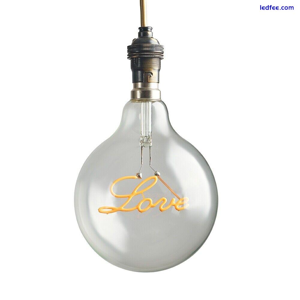 LOVE Globe Light Bulb Vintage Design LED 2W ES E27 / BC B22 Decorative Lighting 0 