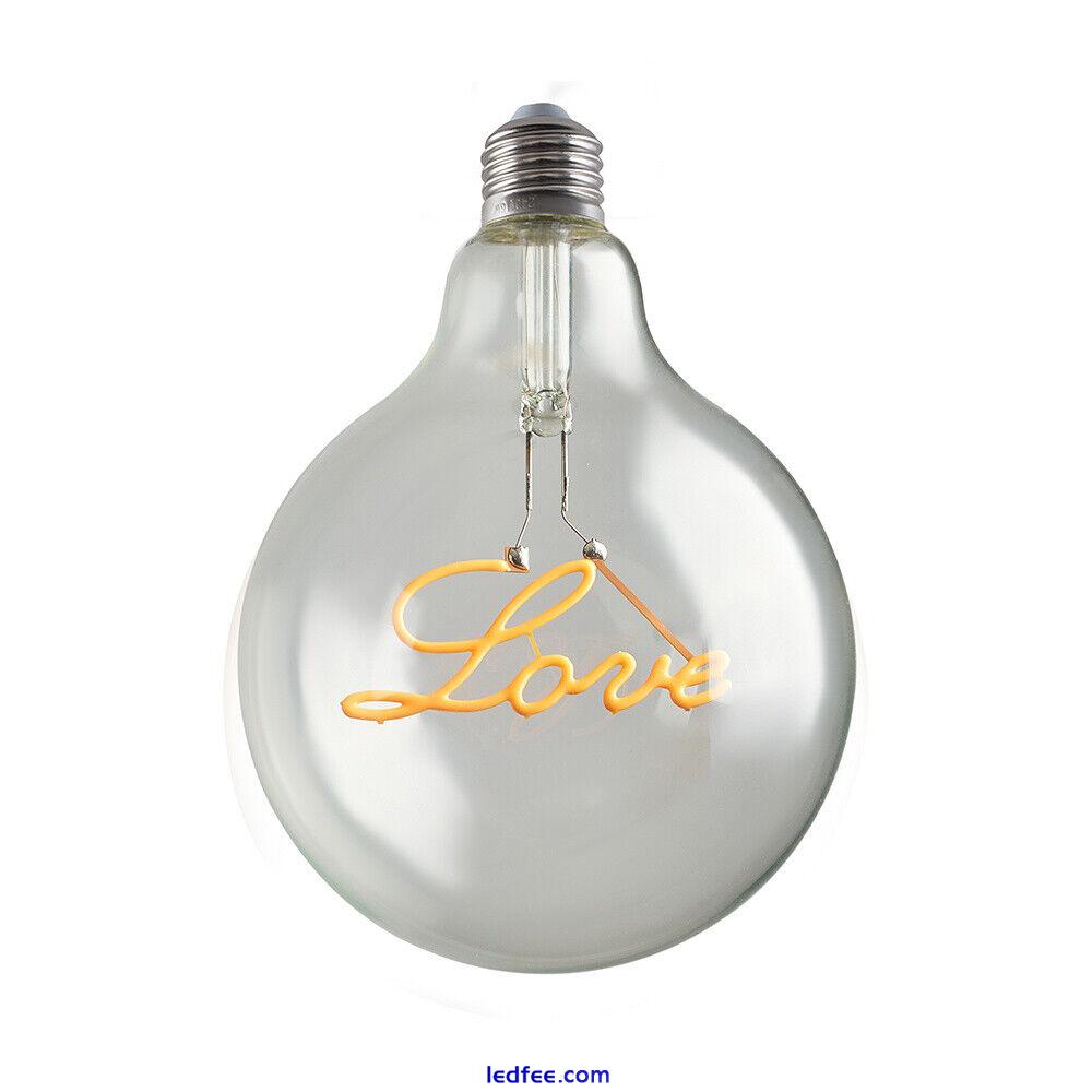 LOVE Globe Light Bulb Vintage Design LED 2W ES E27 / BC B22 Decorative Lighting 2 