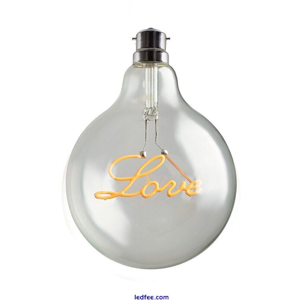 LOVE Globe Light Bulb Vintage Design LED 2W ES E27 / BC B22 Decorative Lighting 3 