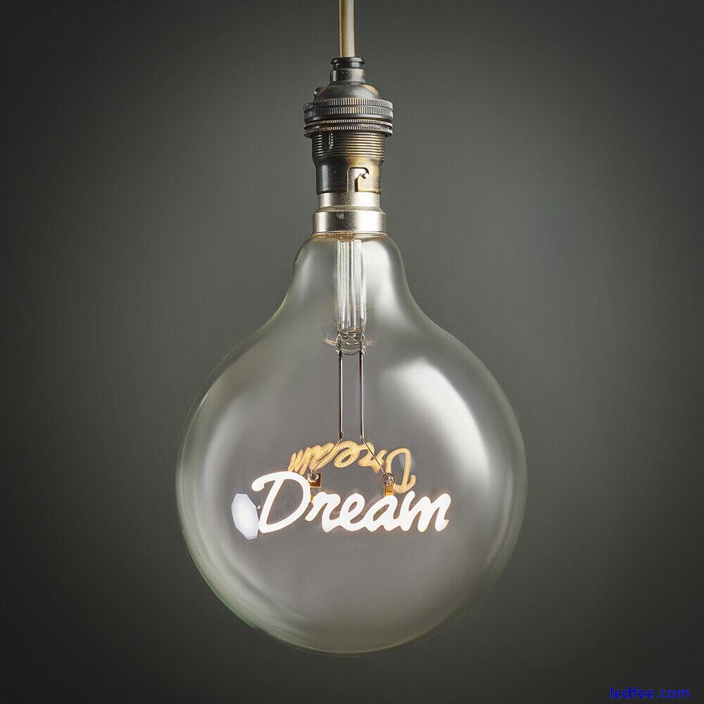 Word Light Bulb Decorative Vintage LED Worded Globe Bulbs BC B22 / ES E27 Lights 5 