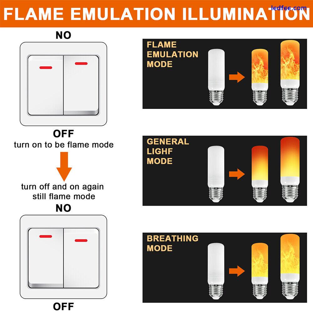 LED Flame Effect Light Bulbs 3Modes Flickering Light Bulbs E26/E27 Standard Base 5 