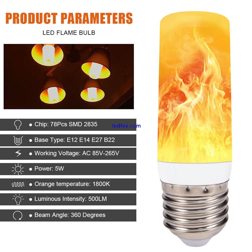 LED Flame Effect Light Bulbs 3Modes Flickering Light Bulbs E26/E27 Standard Base 3 