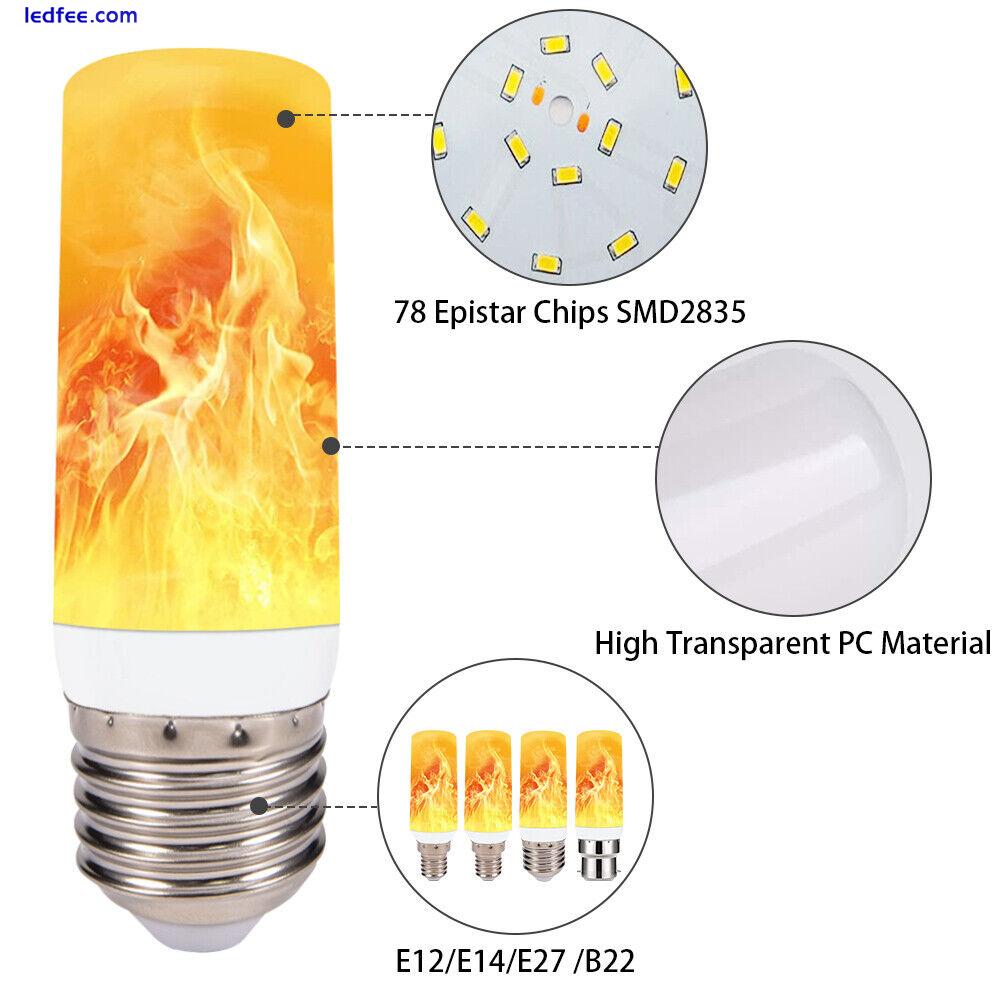 LED Flame Effect Light Bulbs 3Modes Flickering Light Bulbs E26/E27 Standard Base 4 