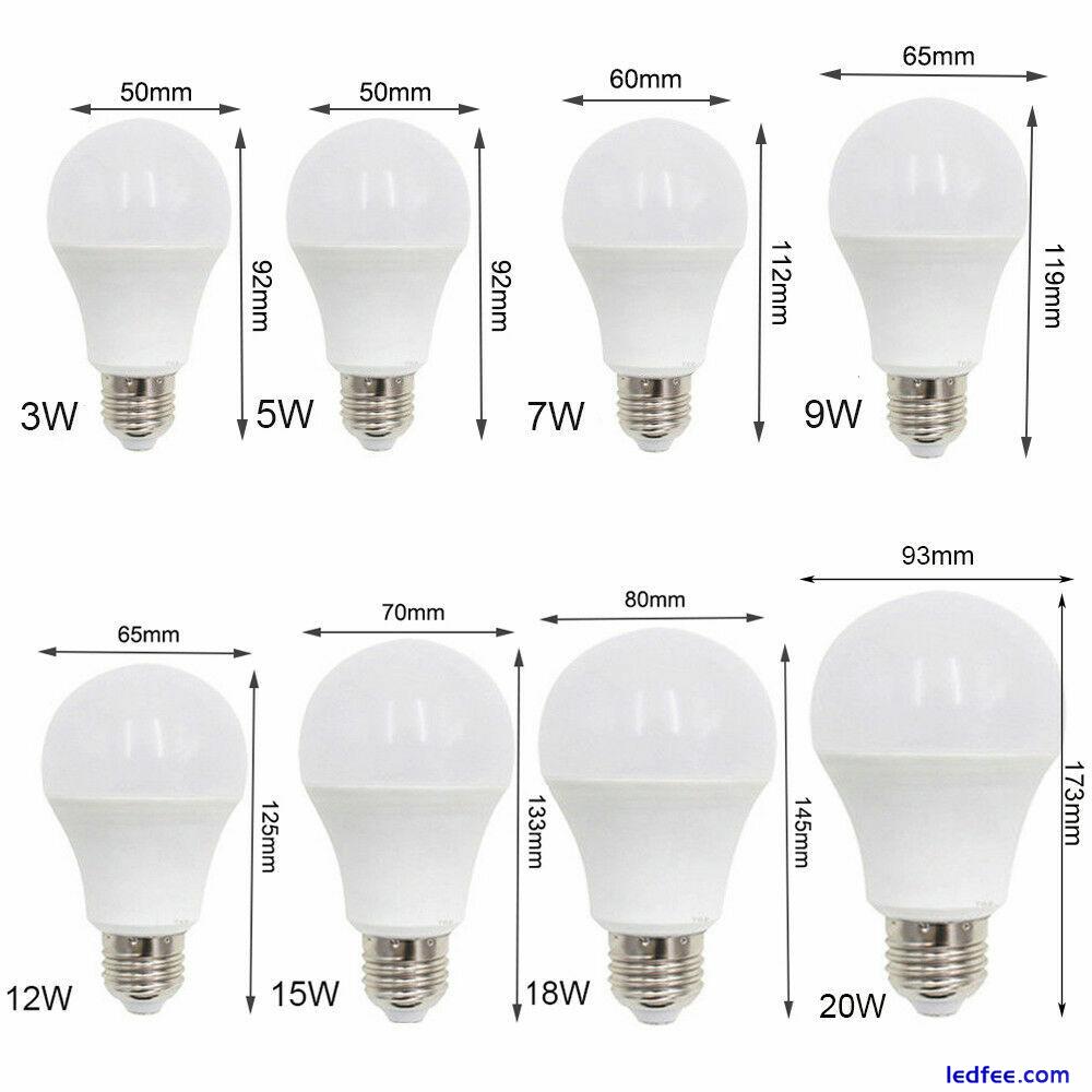 E27 Screw Base LED Globe Light Bulb 3W 5W 9W 12W 18W 20W 220V 240V White Lamps 1 
