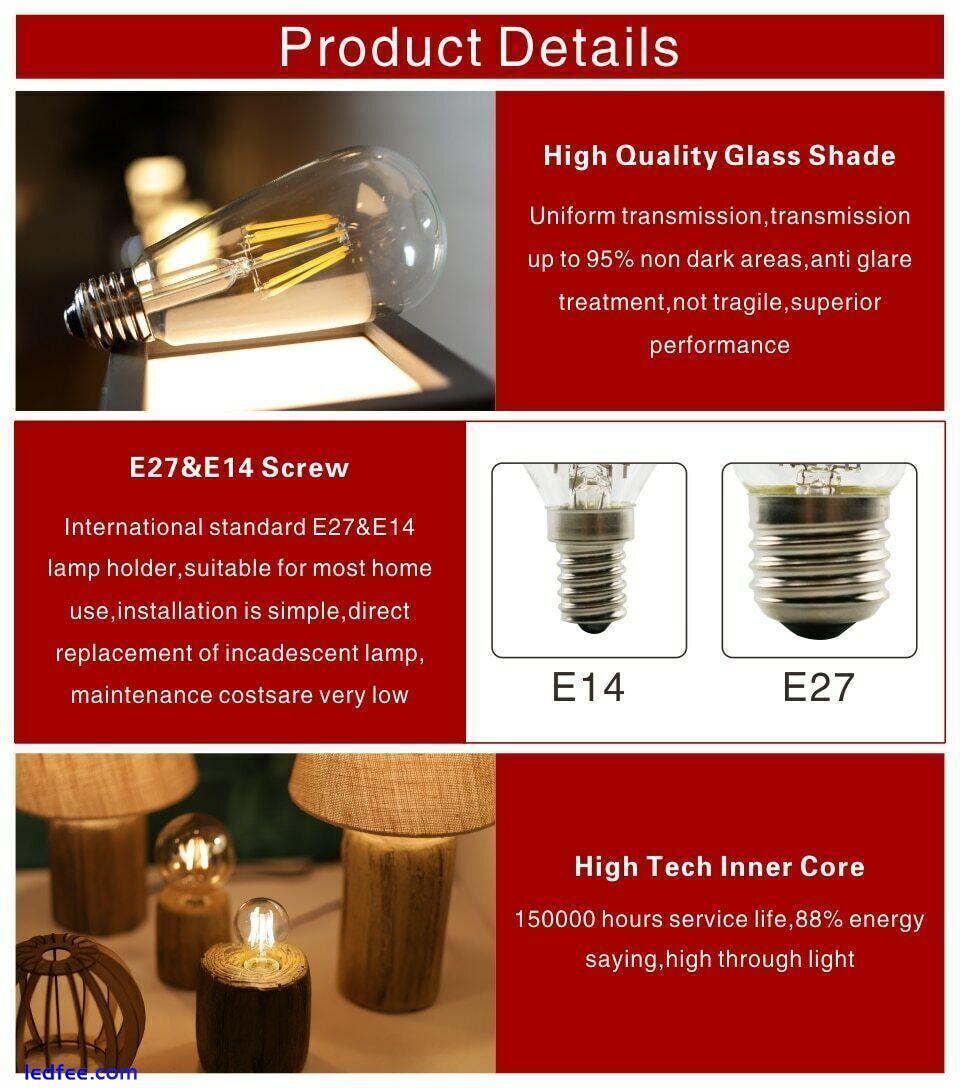 E27 E14 Led Bulb Light Retro Style Edison Vintage Industy Filament Antique 2 