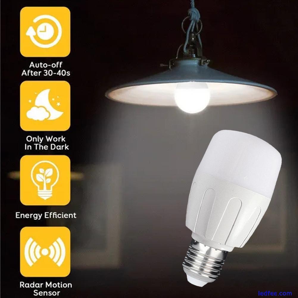 PIR Motion Sensor E27 LED Lamp Smart Bulb Globe Auto ON/OFF Energy Saving Light 2 