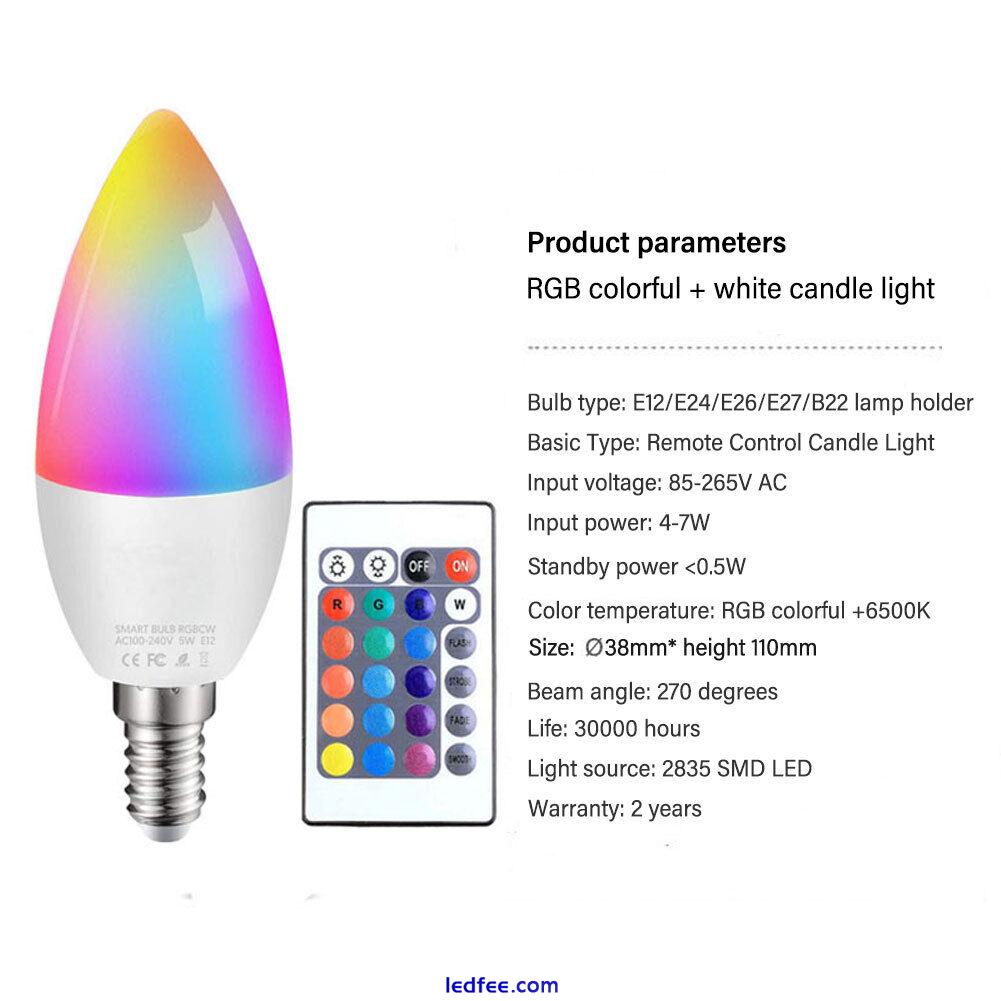 RGB LED COLOUR SMART CHANGING LIGHT BULB REMOTE E12/E14/E26/E27/B22 3 