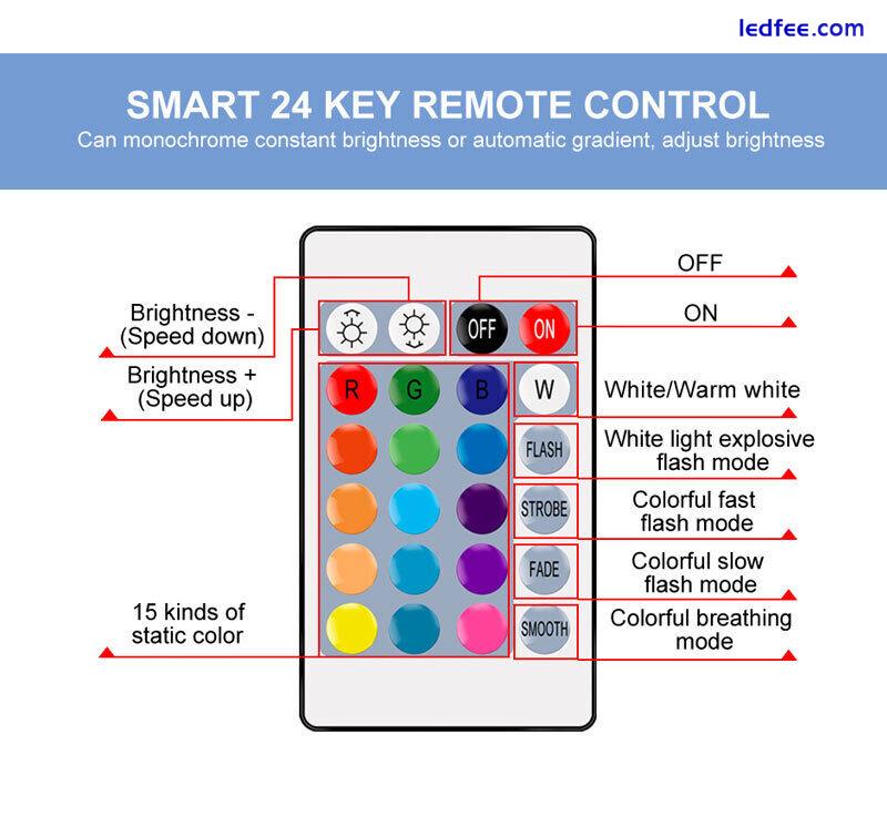 RGB LED COLOUR SMART CHANGING LIGHT BULB REMOTE E12/E14/E26/E27/B22 4 