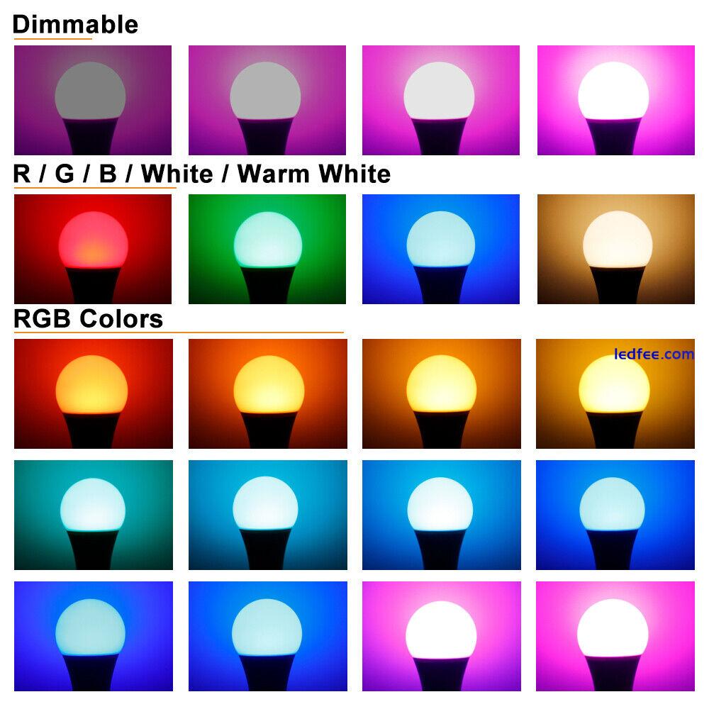 RGB B22 LED Bulb 10W Light Lights 12-Colour Changing Remote Control Lamp 5 