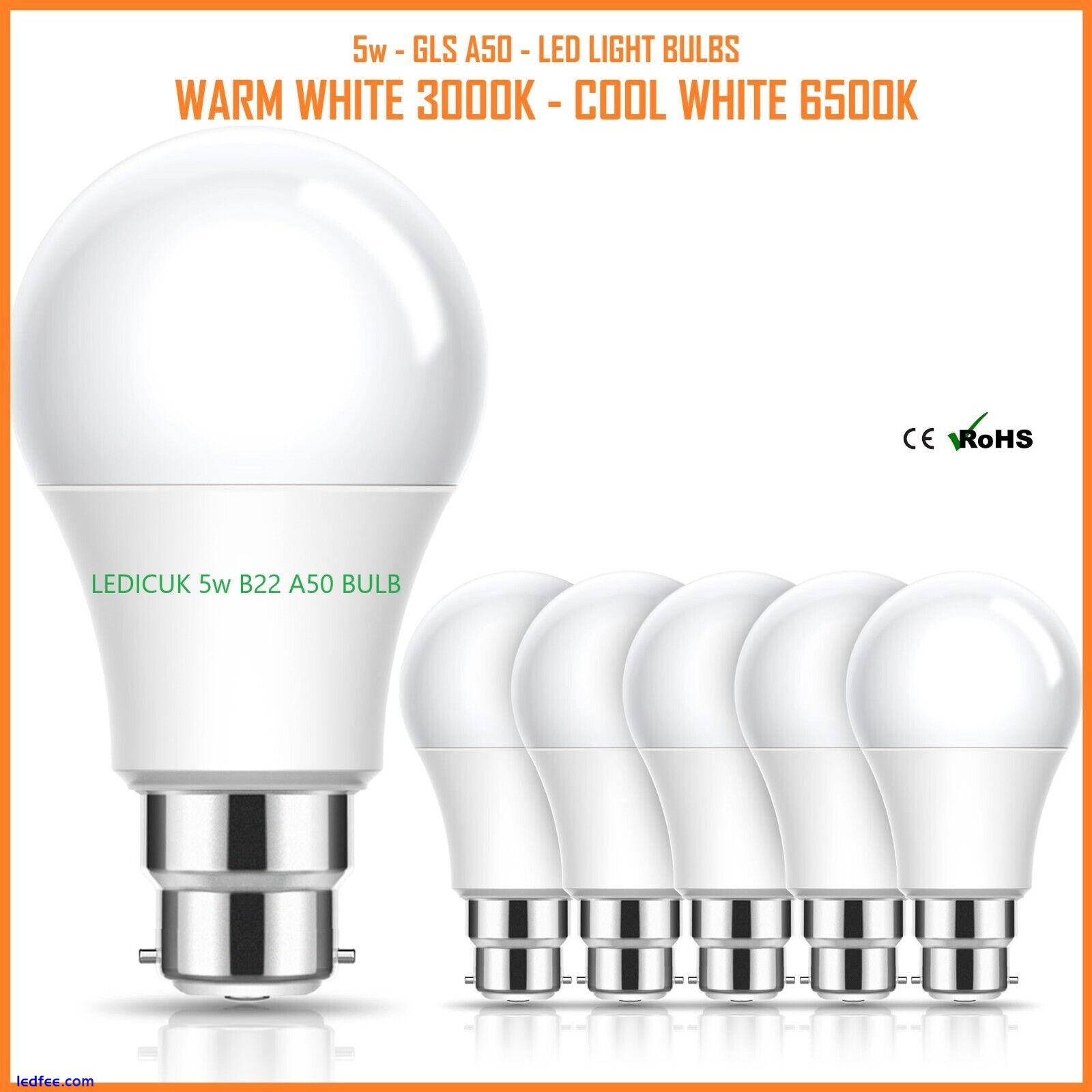 5W GLS LED Bulb B22 Bayonet LED 40w Light Bulbs Warm/Cool White Lamps ♻️120° ECO 5 