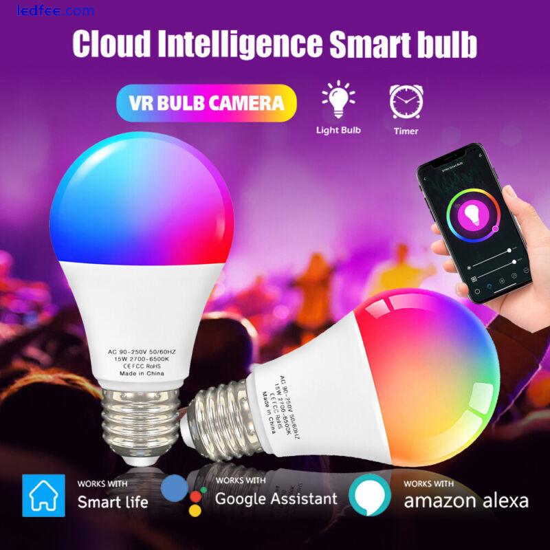 Tuya E27/ B22 Smart WiFi LED Light Bulb 9/15W RGB Colour Changing Remote Control 0 