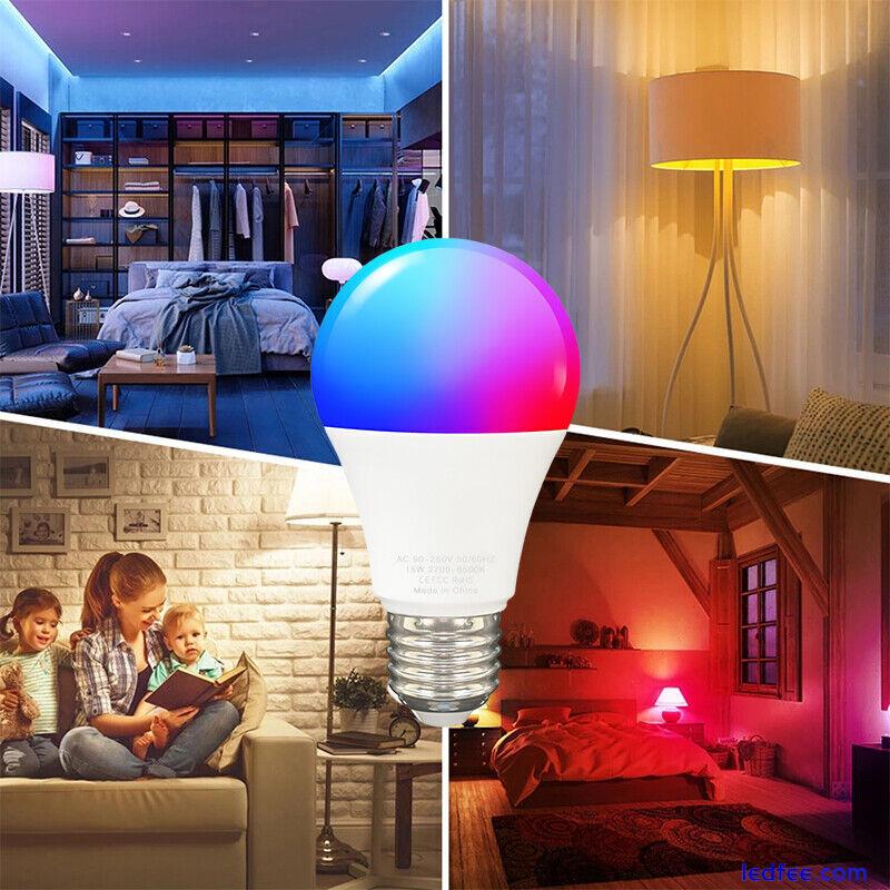 Tuya E27/ B22 Smart WiFi LED Light Bulb 9/15W RGB Colour Changing Remote Control 1 