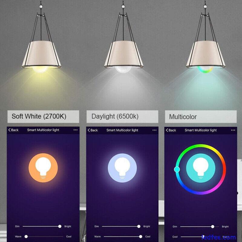 Tuya E27/ B22 Smart WiFi LED Light Bulb 9/15W RGB Colour Changing Remote Control 5 