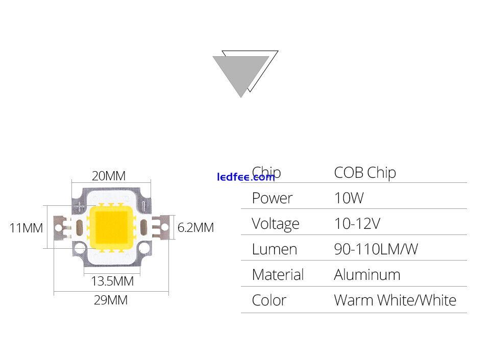 10W 20W 30W 50W 70W 100W LED Chip COB High Power SMD White Fit Floodlight DIY 0 