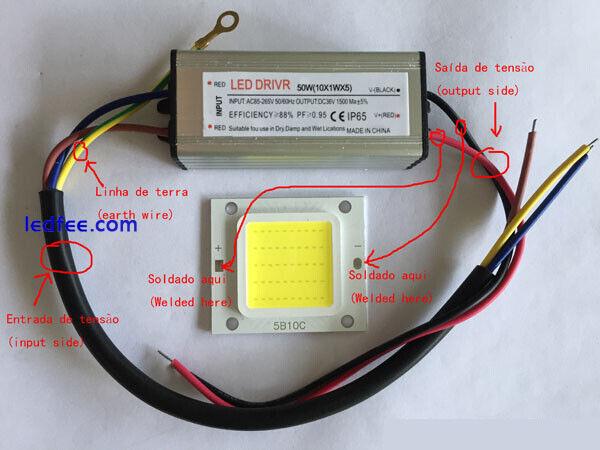 10W 20W 30W 50W 70W 100W LED Chip COB High Power SMD White Fit Floodlight DIY 3 