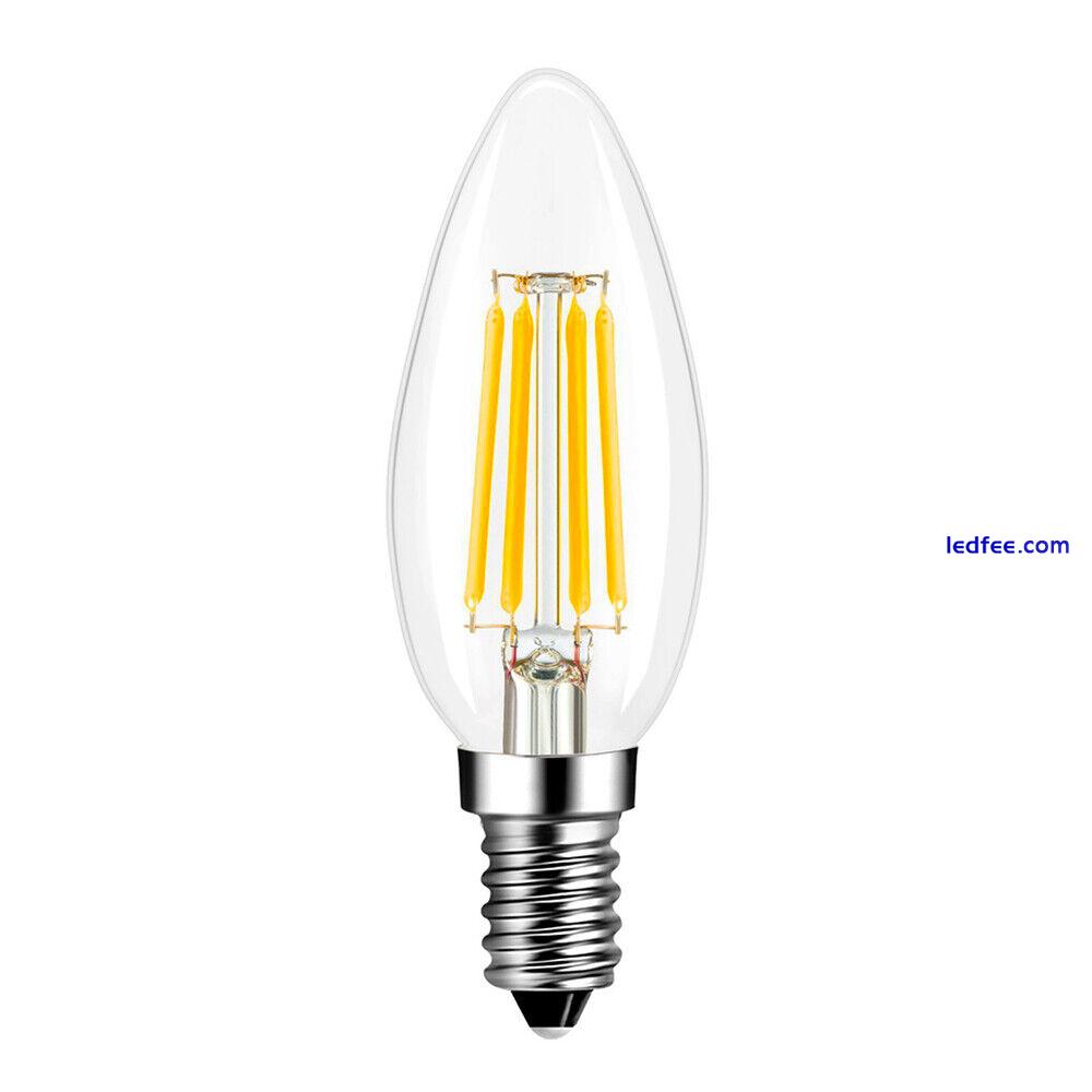 LED Filament Light Bulbs Dimmable Clear Amber Glass B15 B22 E14 E27 Edison Screw 0 