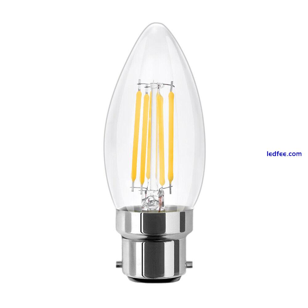 LED Filament Light Bulbs Dimmable Clear Amber Glass B15 B22 E14 E27 Edison Screw 3 