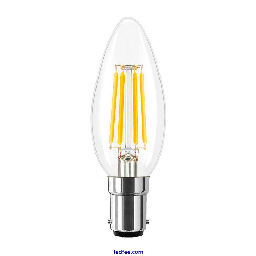 LED Filament Light Bulbs Dimmable Clear Amber Glass B15 B22 E14 E27 Edison Screw 1 