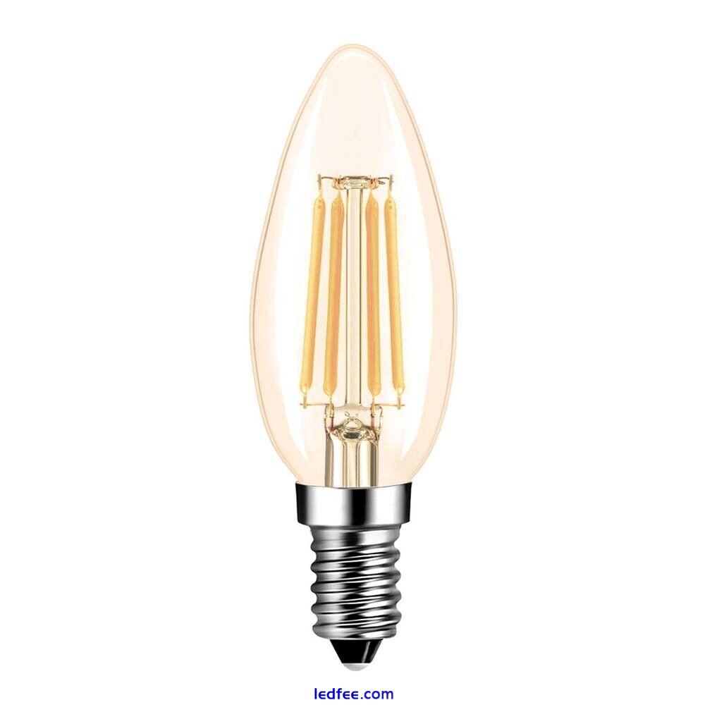 LED Filament Light Bulbs Dimmable Clear Amber Glass B15 B22 E14 E27 Edison Screw 4 