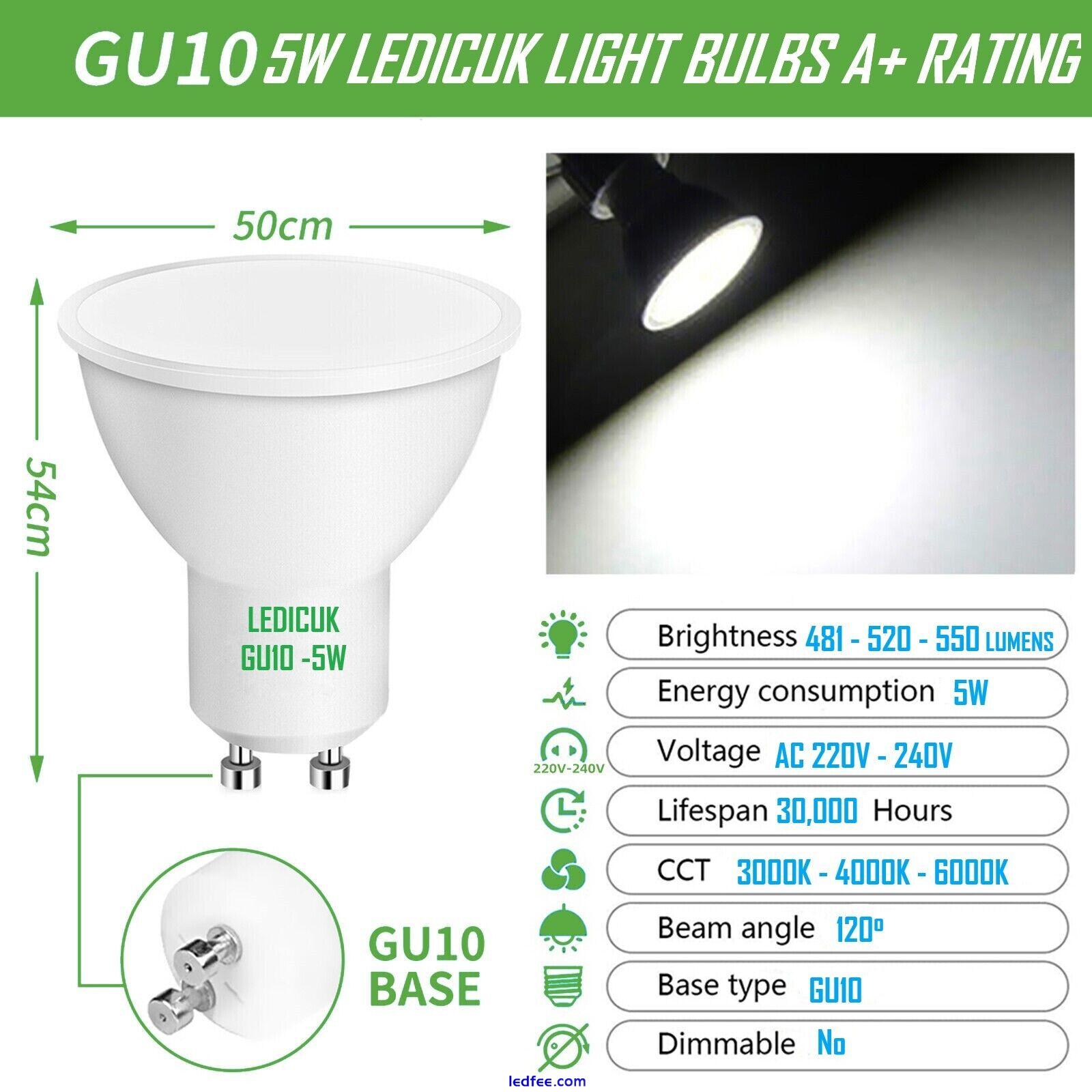 GU10 LED Bulbs 5W Warm/Daylight/Cool White 3000K/4000K/6000K Spotlight♻️120° ECO 3 