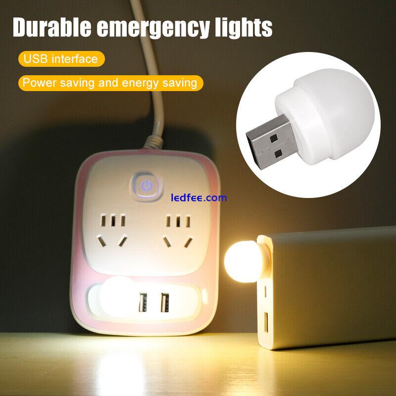 USB Mini LED Cool Warm White Night Light Bulb Portable Reading Flashlight 1/3/5x 3 