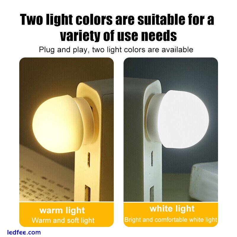 USB Mini LED Cool Warm White Night Light Bulb Portable Reading Flashlight 1/3/5x 5 