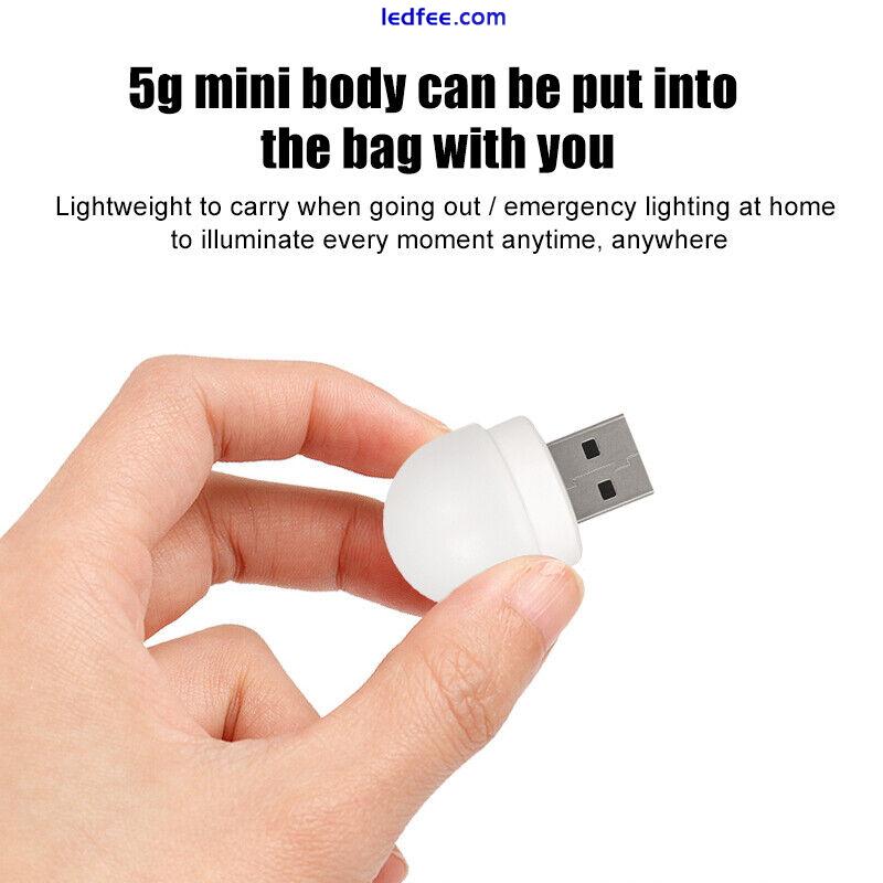 USB Mini LED Cool Warm White Night Light Bulb Portable Reading Flashlight 1/3/5x 2 