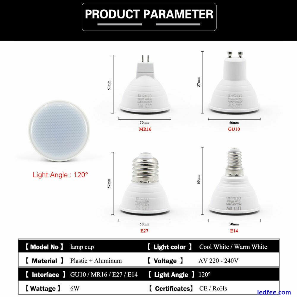 LED Spotlight Bulbs MR16 GU10 E27 E14 White Spot Lights Home Energy Saving Lamp 4 