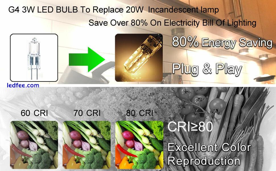 10X G4 LED Bulb 3W 220V SMD Chip Light Lamp Cool White Capsule24 Leds DIY BI PIN 2 