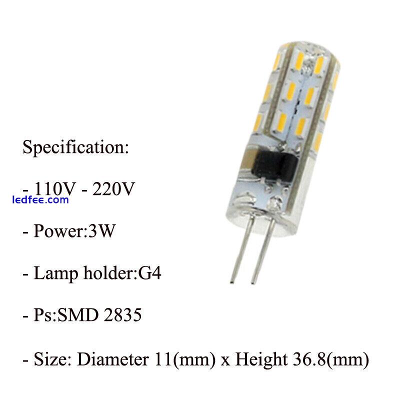 10X G4 LED Bulb 3W 220V SMD Chip Light Lamp Cool White Capsule24 Leds DIY BI PIN 1 