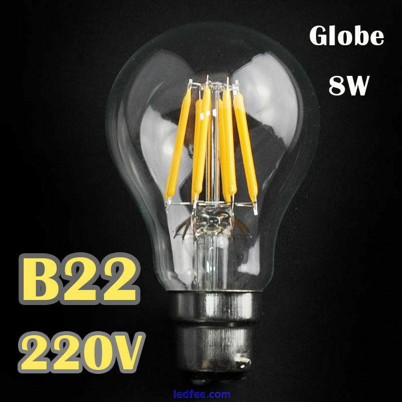 E27 B22 E14 4X/8X LED Retro Filament Flame Candle Globe Light Edison Lamp Bulb 4 