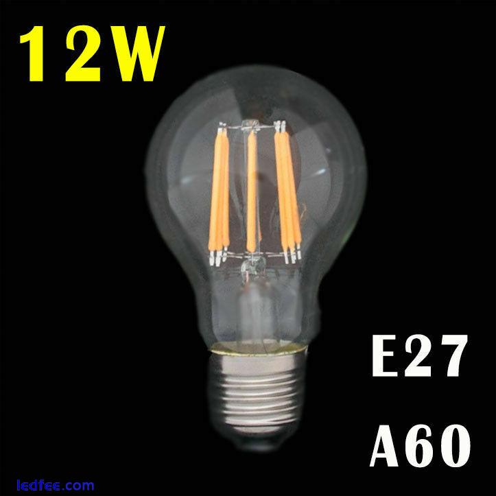 E27 B22 E14 4X/8X LED Retro Filament Flame Candle Globe Light Edison Lamp Bulb 2 