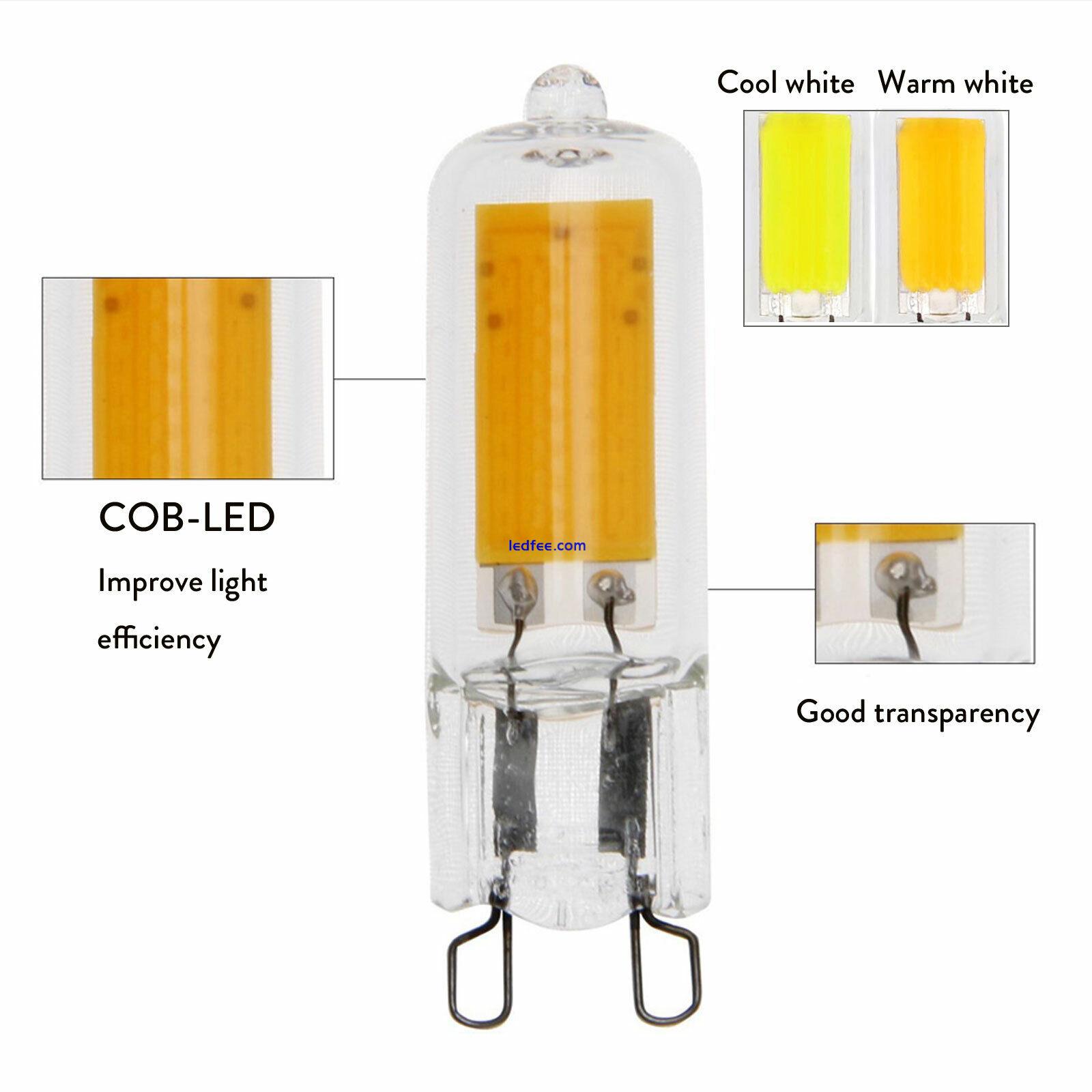 G9 240V COB LED Bulbs 3W 5W Glass Crystal Light Replace 25W 45W Halogen Lamps 4 