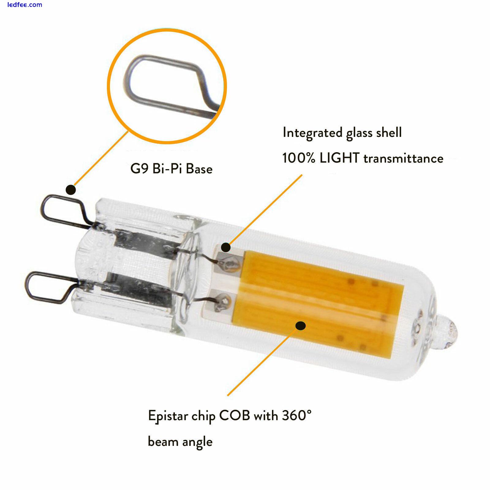 G9 240V COB LED Bulbs 3W 5W Glass Crystal Light Replace 25W 45W Halogen Lamps 5 
