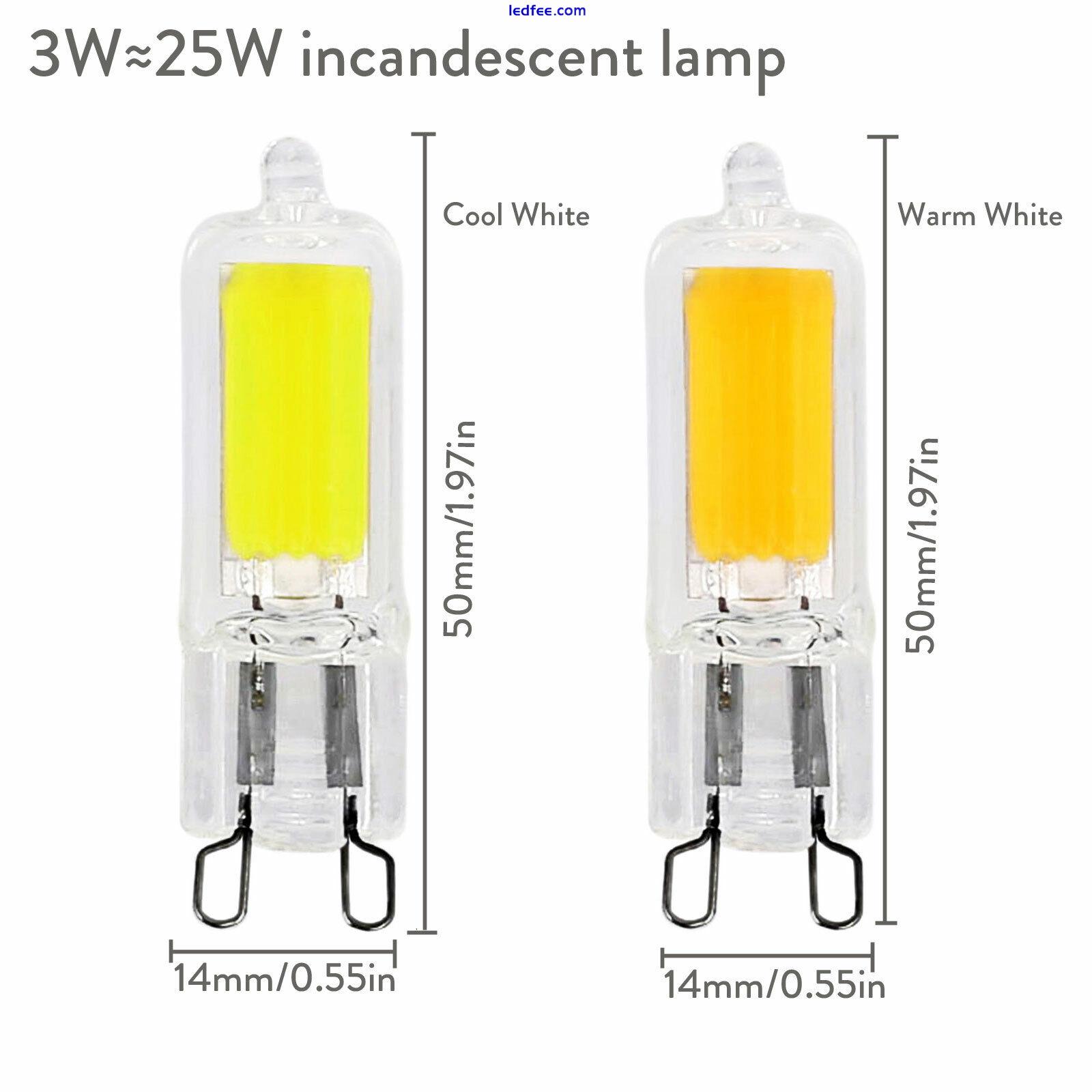 G9 240V COB LED Bulbs 3W 5W Glass Crystal Light Replace 25W 45W Halogen Lamps 2 