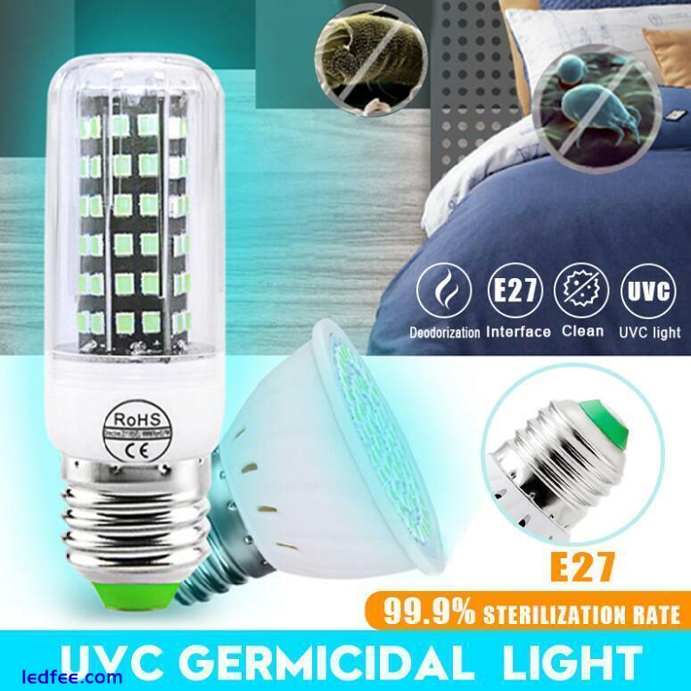 E27 2385 SMD LED Sterilize 250nm UV-C Light Germicidal UV Bulb Lamp Disinfection 0 