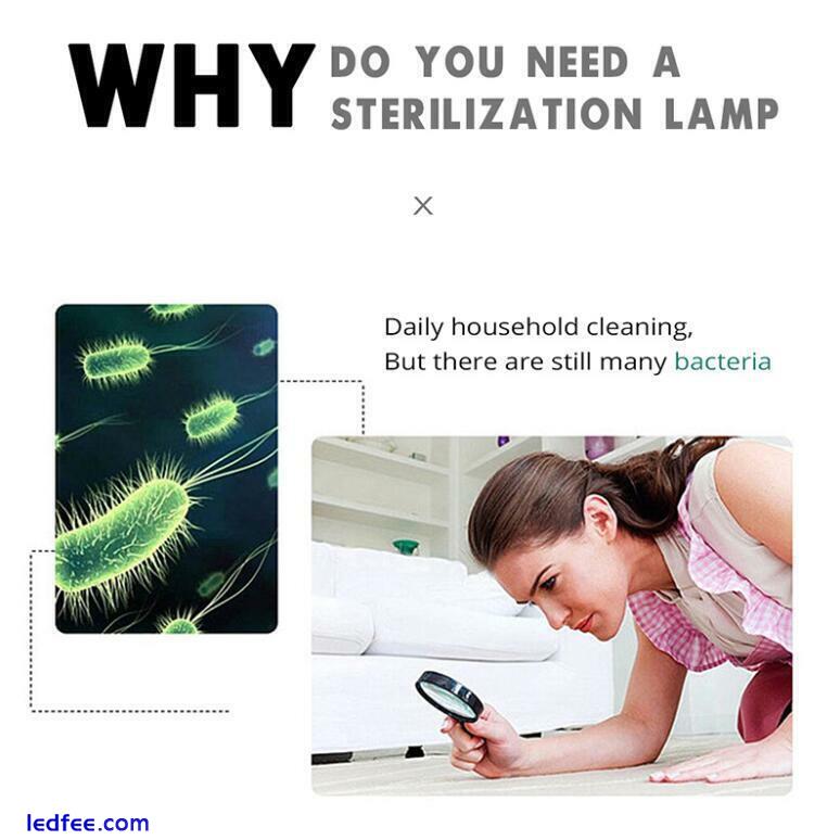 E27 2385 SMD LED Sterilize 250nm UV-C Light Germicidal UV Bulb Lamp Disinfection 4 