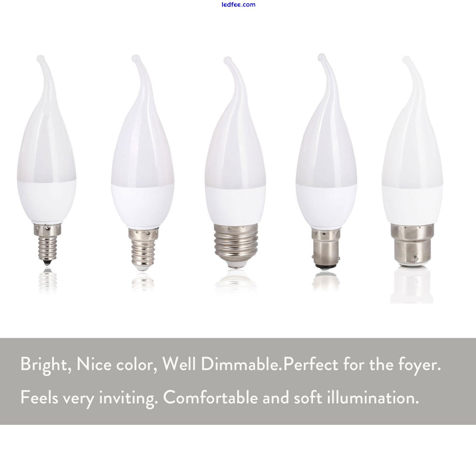 Dimmable LED Candle Light Bulbs Screw E27 E14 B22 B15 3W Lamp 220V White Lamps 0 