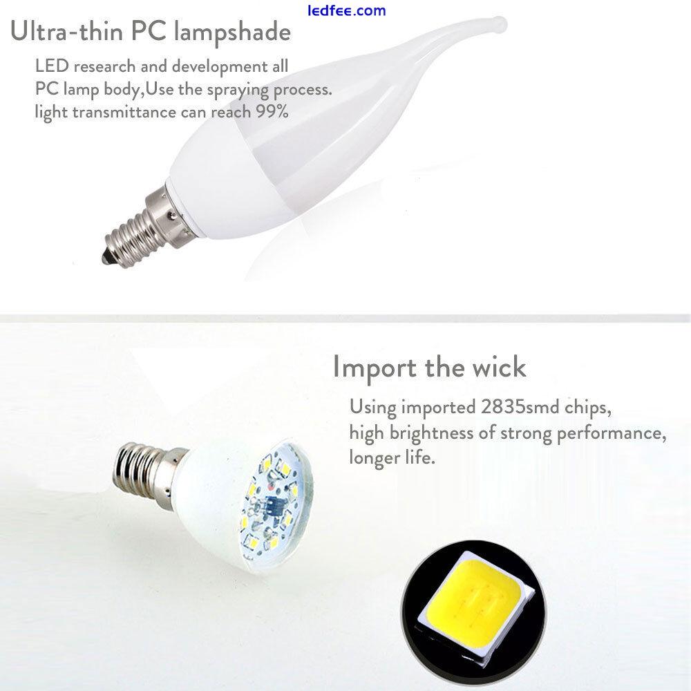Dimmable LED Candle Light Bulbs Screw E27 E14 B22 B15 3W Lamp 220V White Lamps 4 