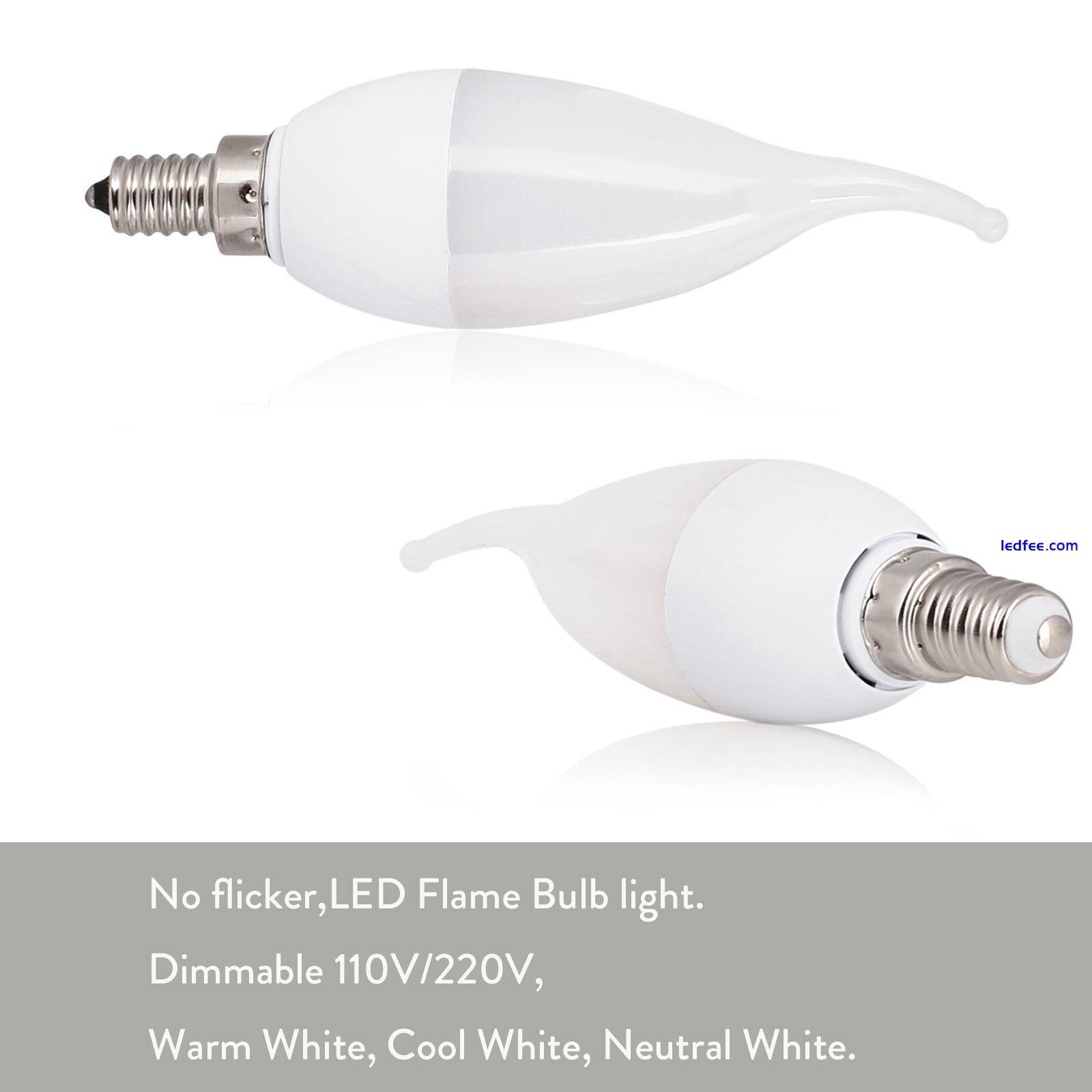 Dimmable LED Candle Light Bulbs Screw E27 E14 B22 B15 3W Lamp 220V White Lamps 1 